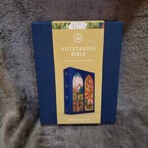 CSB Notetaking Bible Stained Glass Edition Emerald Blue Cloth over Board Holman